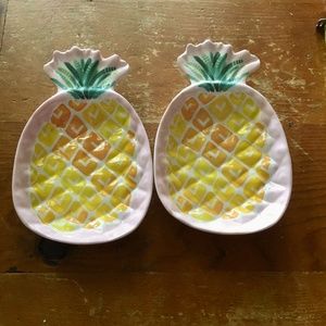 Lot of 2 Pink Pineapple Outdoor Dining Melamine Dessert Cups